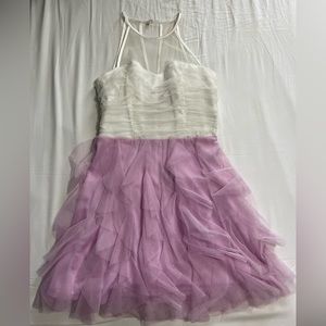 Deb purple and white ruffle dress size 5